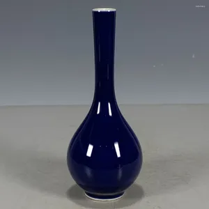 Vases Collection Of Antique Porcelain Single Color Blue Glazed Fine Diameter Bottles Simple Solid Decorative Ornaments And Orna