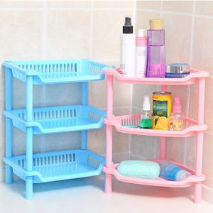 Organization 3 Layers Kitchen Organizer Storage Rack High Quality Plastic Assembled Sundries Storage Holder Bathroom Shelf Home Organization