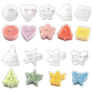 Halter 5pcs Herz leer Kerzenbecher Tee Light Tassen Kerzenwachs -Dosen Schmetterlingsform Kerzenhalter Formen DIY MACHE MACHEN BERECHTEN