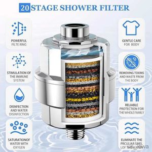 Guida per la doccia da bagno a 20 stadi Filtro di purificazione dell'acqua dura per acqua dura con doccia Activata per l'acqua di carbonio Rimozione del cloro Riduci la pelle pruriginosa secca