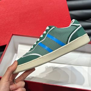 أحذية Authenic Mens Dedalo Sneakers منخفضة الأحذية غير الرسمية مع Box Sports Trainers Logo Logo Assorizered Green White Black Blue Stripes Man Wondervings Zapato