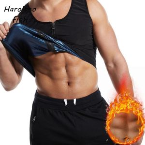 Camisetas stoh plana para slim zíper camisa de compressão homem shapewear homem sauna terno de coletes de suor de coletes de coletes de coletor de peso de veio de peso