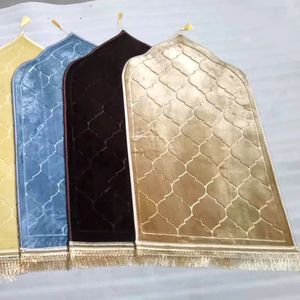 Фланелевая молитвенная коврик для мусульманского рамаданского поклонения на колени одеяло тиснение ковров напольные коври