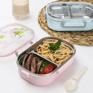 Dinnerware Caixa infantil Bento Caixa BEDE BONDRO ATENAS ANTERIÁRIO Isolamento térmico à prova de vazamentos com compartimentos Almoço de tabela