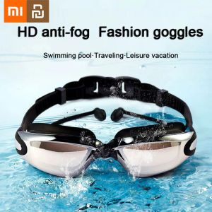 Control Xiaomi Youpin Professional Waterproof Antifog Swimming Glasses with Silicone Earplugs Swimming Goggles Water Sports Eyewear