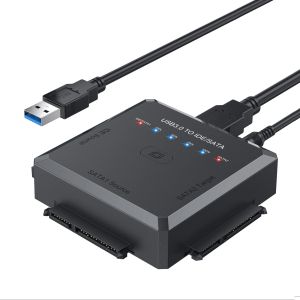 Drives SATA/IDE para USB 3.0 Adaptador, cabo do adaptador de disco rígido para Universal 2,5/3,5 polegadas IDE/SATA Externo HDD SSD