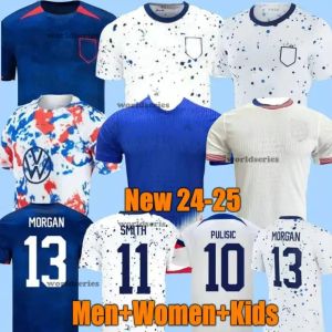 2023 2024 2025 Jerseys de futebol pulisista dos Estados Unidos Reyna McKennie Weah Swanson USAS 23 24 25 McKennie Ferreira Dest Morgan Rapinoe Mulher Mulher / Kit Kit