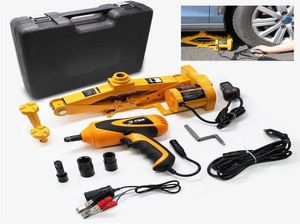 Car Electric Hydraulic Floor Jack 2T Scissor Lifting Set Impact Wrench Tool tire repaire1346391