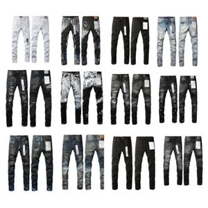 Lila jeans designer märke för män kvinnor byxor jeans sommarhål höjd kvalitet broderi lila jean denim byxor mens lila 65 84 60 96