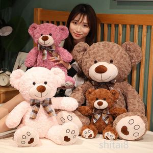 Śliczny misy niedźwiedzia pluszowa zabawka Little Bear Hugging Bear Doll Doll Girl Kooting Tkanin Doll Birthday Gift
