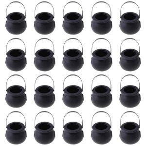 Controla 20 PCs Mini Candy Kettles Witch Skeleton Cauldron Pote com alça para a Festa do Dia da Páscoa do Halloween Patrício