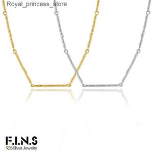 Pendant Necklaces F. I.N.S Korea Irregular Bar Real S925 Sterling Silver Necklace Simple Branch Clavik Chain Minimalist Fashion Exquisite Jewelry Q240426