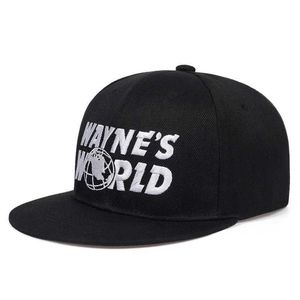 Ball Caps WAYNES WORLD Black Baseball Cap Fashion Style Embroidery Snapback hat men women hip hop Sport Hats Outdoor sun Caps J240425