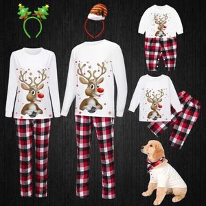 家族のマッチング衣装冬コットンクリスマスパジャマ