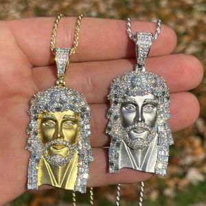 MENS Custom S925 Silver Necklace Pendant Moissanite Gold Gesù Pendant Fine Hip Hop Gioielli per cantante