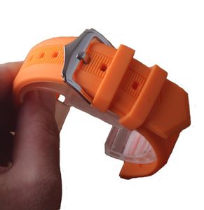 Novo 12mm 14mm 16mm18mm 19mm 20mm 22mm 24mm Silicone Rubber Bands Orange Sports Sports Smart Watch Band Strap Watch Acessórios Brace3137408