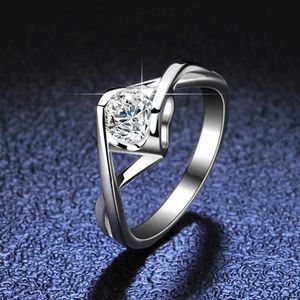 Sterling Sier S925 Ring Moissanit Ring Frauen Ring Engel Kuss Vorschlag Ring