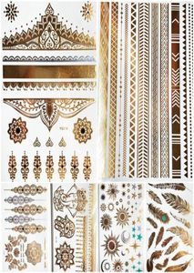 1PC Letni styl mężczyźni Body Art Art Gold Metallic Tattoo naklejka Hys101 Bransoletka Łańcuchowa Fałszywa biżuteria Wodoodporna TETTOO TAT8677910