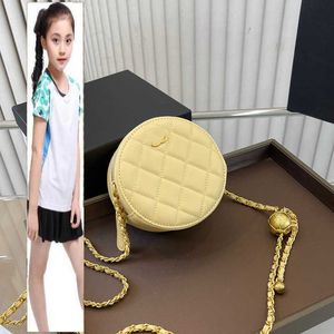 Kids Bags 12cm Women Designer Mini Lovely Round Vanity Box Bag Crush Pearl Gold Ball Metal Hardware Matelasse Chain Cosmetic Case Cross Body Shoulder Handbag 5 Colors