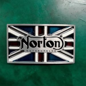 1 PCS UK FLAG NORTON MOTOLCYCLE COWBOY BERT BACKLE FOR MENS WESTERN BELT HEAD FIT 4CM WIDE JEANS BELTS3868420