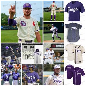 NCAA 2024 Mens Custom TCU Baseball Jerseys Colt Taylor Holden Harris Jax Lewis Hunter Hodges Blake Rogers Payton Tolle Kyle Ayers Novo estilo