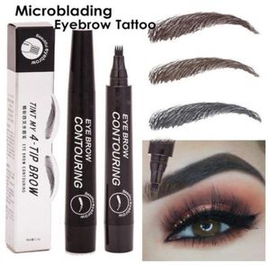 SUAKE Eyebrow Pencil Waterproof Fork Tip Eyebrow Tattoo Pen 4 Head Fine Sketch Liquid Eyebrows Enhancer Dye Tint Pens6477329