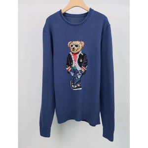 Unisex Knitwear Designs z misiem Niedźwiedź Haft haftowy okrągły szyję