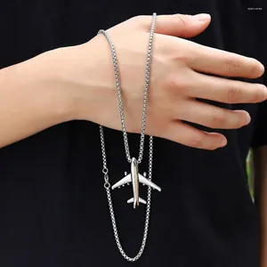 Catene da uomo punk coreano per aeroplano collana a pendente a pendente geometrica clavicola girocollo in acciaio di titanio per donne regali di gioielli