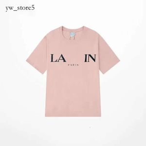 Lanvins Brand Men's T-shirts Designer Luxury Classic T Shirt Chest Letter Printed Lavins Shirt High Street Lanvin Tshirts Shoe Cotton Loose Tees 7167