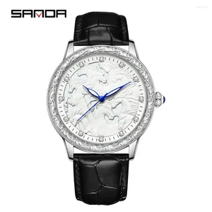 Нарученные часы Sanda 7012 Классические модные бизнес -браистовые часы для мужчин означают