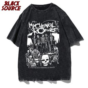 Hemden übergroße T -Shirt meine chemische Romantik MCR Dead Damen Tshirt Black Parade Punk Emo Rock Sommer Mode Top Femmelte Kleidung