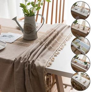 Table Cloth Tassel Rectangular Desk Cover Cotton Linen Home Decoration Nordic Knitted Jacquard Coffee Po Pad Tablecloth