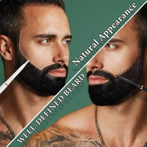 Uomo Beard Growth Pen Pennelli per viso per i baffi di riparazione dei baffi Forma ricrescita della penna per barba esaltatore Nourish che modella il kit di styling per la perdita di peli