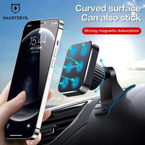 Stands SmartDevil Magnetic Car Phone Holder Stand för iPhone POCO N52 Strong Magnet 3M VHB Gummi Pad Wall Dashboard 360 Rotation