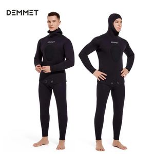 Muta da 7 mm a maniche lunghe nere top/pantaloni di uomini sommergibili in neoprene mantengono la tuta calda per immersioni per la pesca 240416 240416