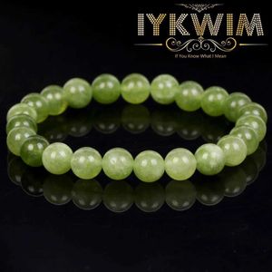 Beaded Natural Stone Armband Peridot Jades pärla smycken gåva för män magnetisk hälsa skydd kvinnor elastisk tråd 6 8 10mm