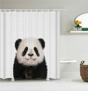 Tende da doccia 3D Scherchi da bagno per animali da cartone animato 3D BAGNA CENSIONE PANDA DECIFICA DI NAMBINI MULISIZE6829750