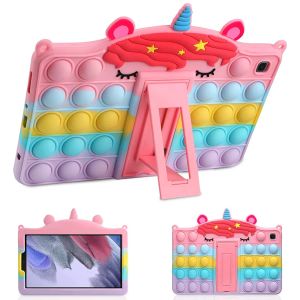 Case Kids Tablet Case för Samsung Galaxy Tab A7 10.4 T505 A 10.1 T510 A7 Lite 8.7 T220 8.0 T290 S6 Lite P610 A8 10.5 X200 Stand Cover