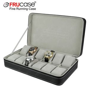 Frucase Watch Box Pu Leather Case Storage for Quartz Watcches Jewels Boxes Display Presente 240415