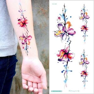 Donne sexy trasferimento di tatuaggi tatuaggi temporanei di loto realistico di rosa fiore rosa braccio tatuaggio tatuatore henné arte body arte falsa tatuaggio decalcomanie 240427