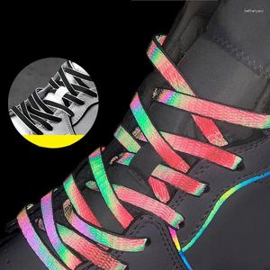 Части обуви 120/140/160 см Голографическая отражающая шнурная веревка Женщины Мужчины, светящиеся в темных кружевах для кроссовок