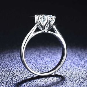 Claw Classic Six Moissanite Ring S925 Серлинг сперлинг -миссанит бриллиант -кольцо женское головное уборы акций