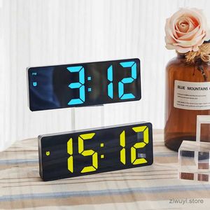 Desk Table Clocks Voice Control Digital Alarm Clock Date TEMP Night Mode Snooze Table Clock Anti-disturb Funtion 12/24H Electronic LED Clocks