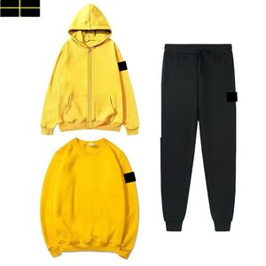 STONE JACKET 3pices Mens tracksuits sweater trousers set Basketball streetwear sweatshirts sports suit Brand letter baby clothes thick Hoodies woemn pants