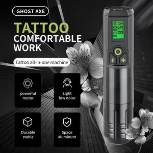 Tatueringsmaskin Pen Trådlös maximal kapacitet Batteri ihåligt kopp Motor Portable Tattoo Guns Permanent Makeup Machine for Body Art 240416