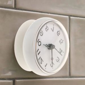 Relógios 7cm mini banheiro impermeável banheiro eletrônico relógio de parede antifog cozinha otário relógio relógio de parede com sucção copo decoração de casa arte