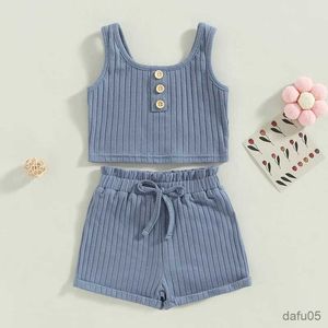 Set di abbigliamento Summer Bilby Billies Autfit Sets Set di abbottini a colori solidi + ribelle Shorts Shorts Bambini Abbigliamento