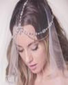 Stonefans Bridal Headband Rhinestone Wedding Hair Saile HEDPIECE Akcesoria dla kobiet Crystal Boho Czoło Łańcuch biżuterii F3643201