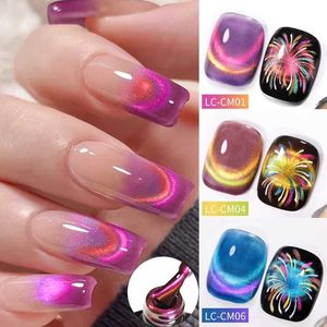 Nagellacklilycute Sparkling 7ml Katzen Magnetisch Nagellack Doppelzweig Regenbogeneffekt Semi Permanent einweichen UV LED Lack Maniküre Y240425