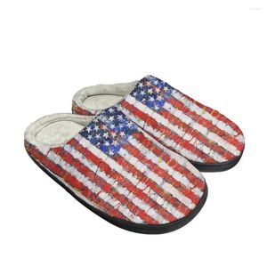 Pantofole USA American Flag Fashion Cotton da uomo personalizzato Sandali da donna Peluda Mantieni le scarpe calde Terma comoda Slipper